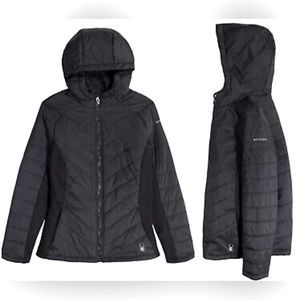 NWT SPYDER Full-Zip Insulated Hooded Hybrid Jacket- Black/ Size L